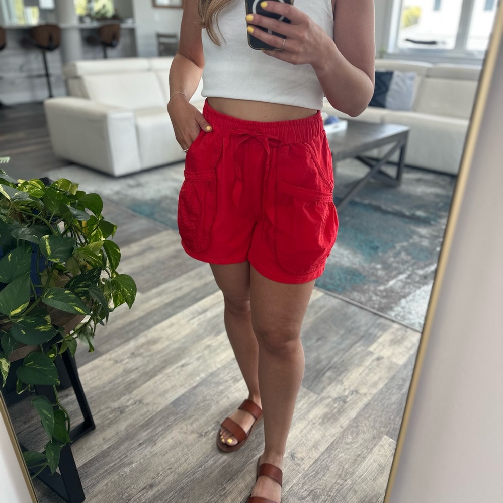 Red Women's Casual Shorts